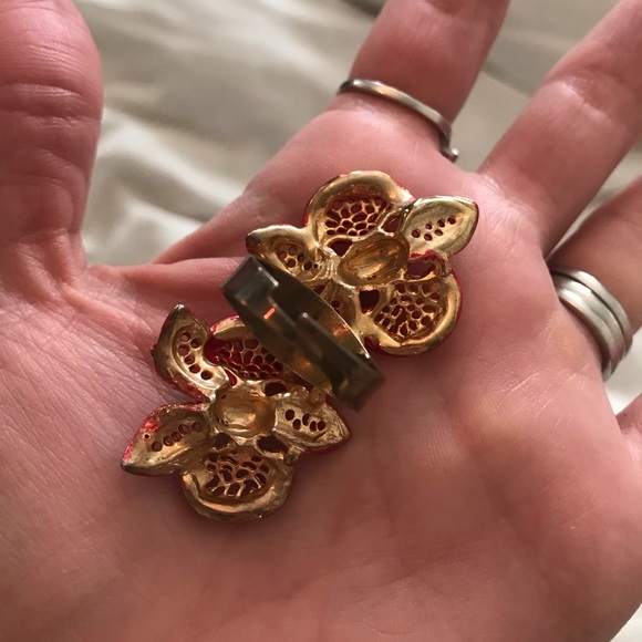 Maroon pink double floral cocktail ring 💐 - Picture 2 of 2